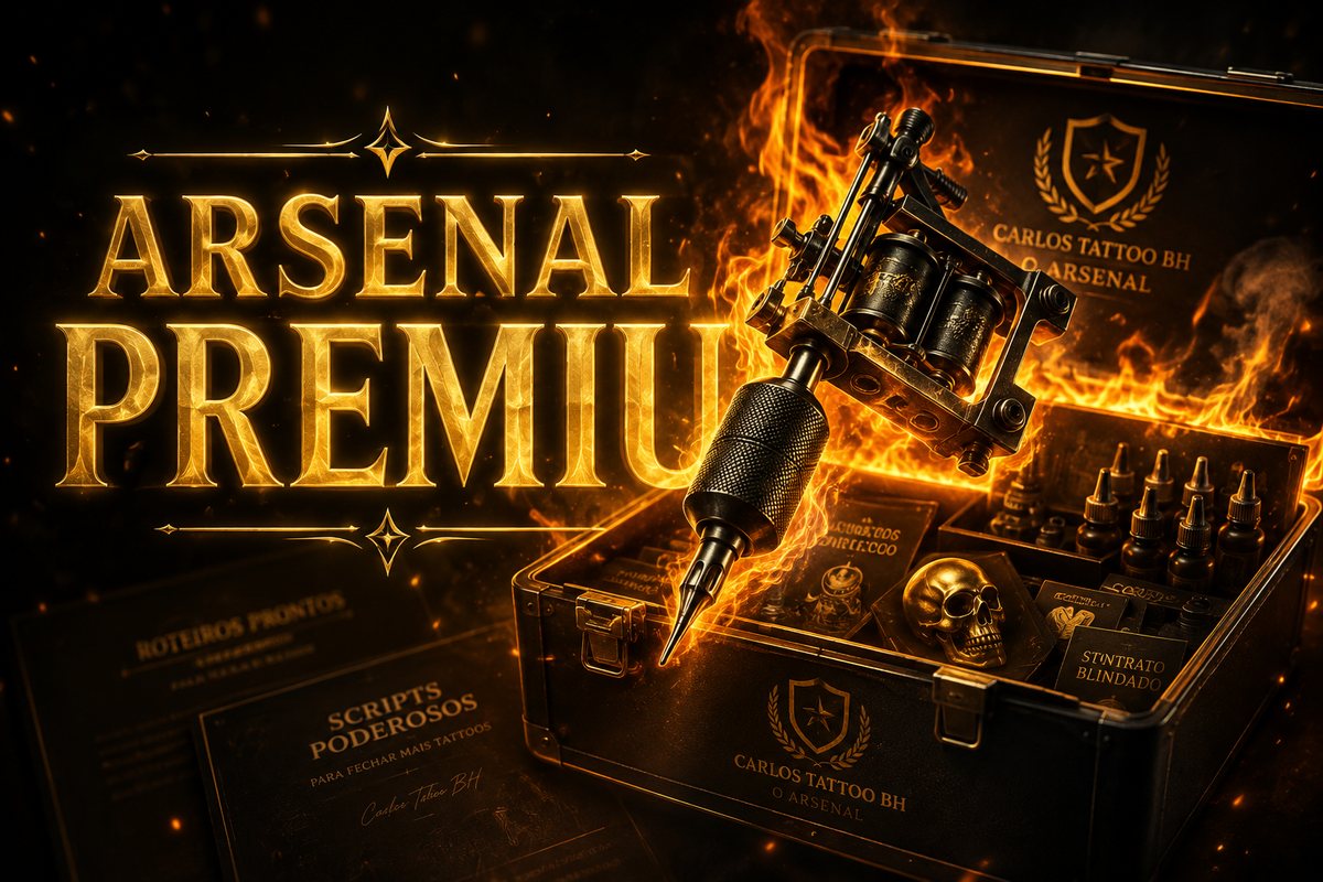 Arsenal Premium para tatuadores — ebooks, scripts e contrato blindado — Carlos Tattoo BH