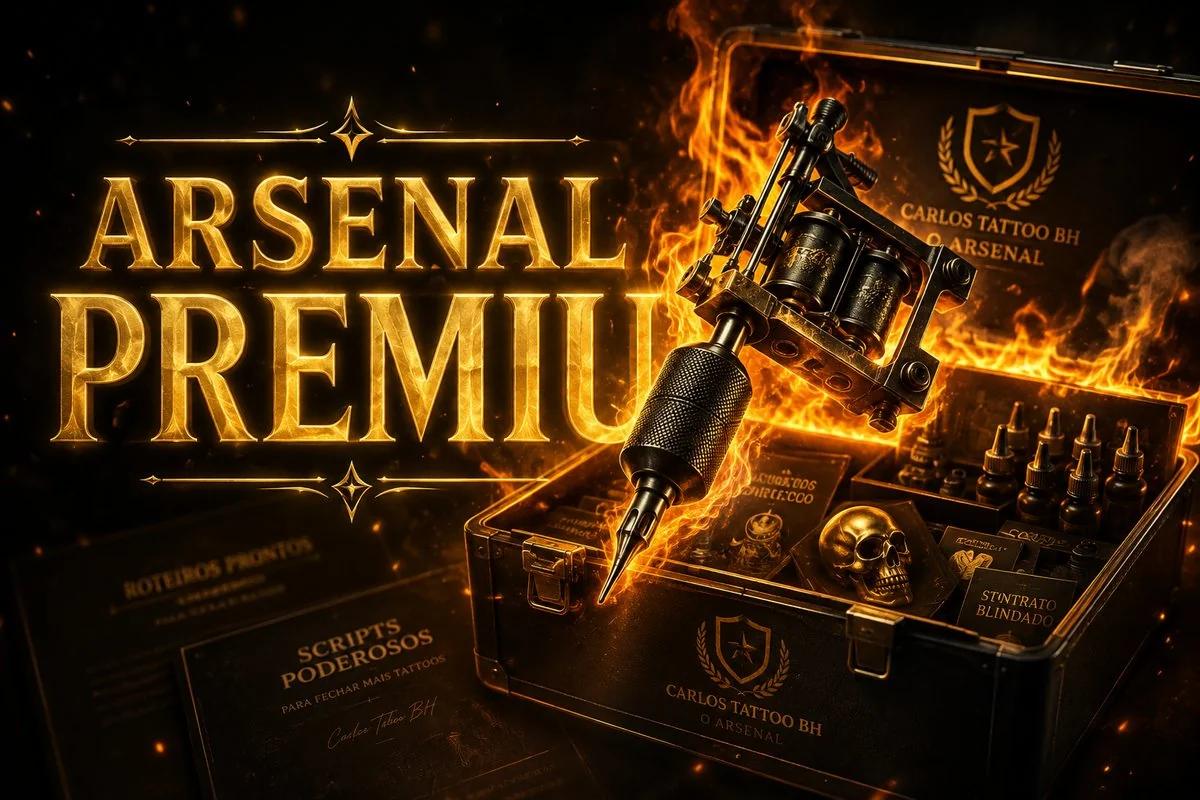 Arsenal Premium para tatuadores — ebooks, scripts e contrato blindado — Carlos Tattoo BH