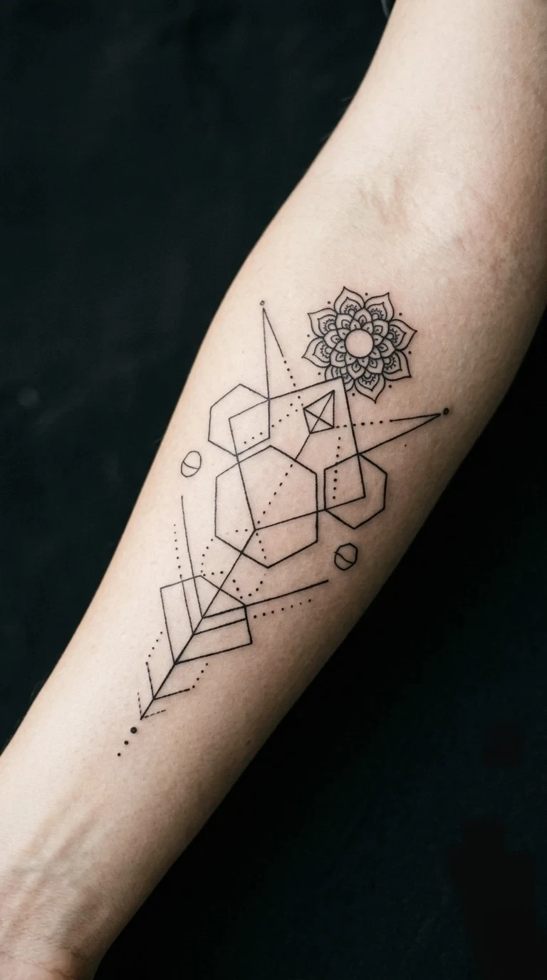 Geometrica mandala fineline BH — Carlos Tattoo BH