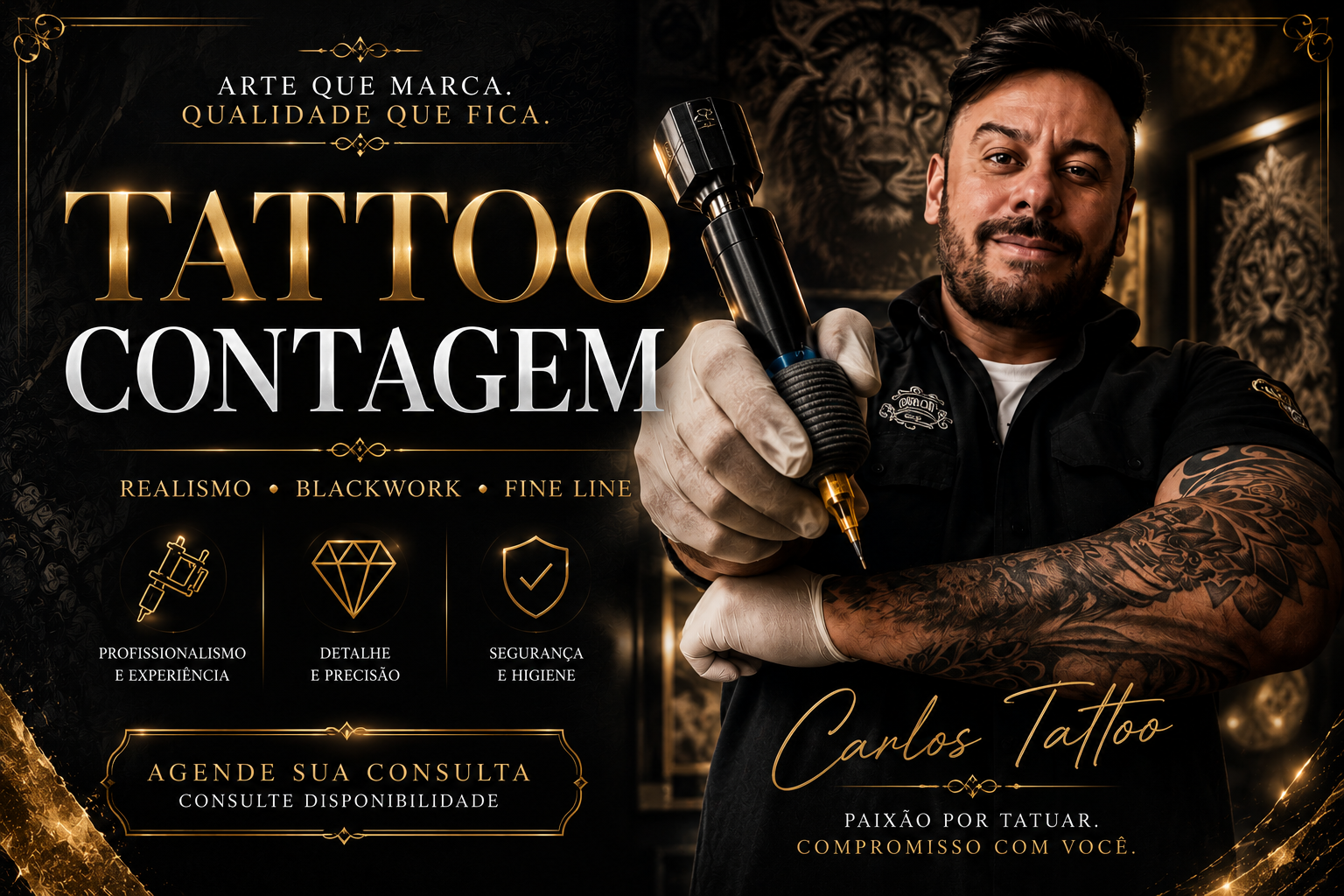 Tatuagem em Contagem MG — Carlos Tattoo BH, estúdio próximo a Contagem