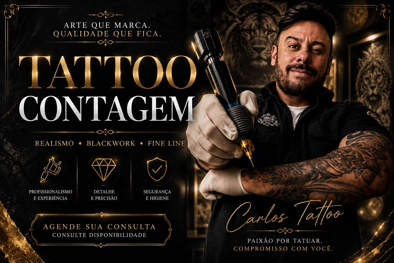Tatuagem em Contagem MG — Carlos Tattoo BH, estúdio próximo a Contagem